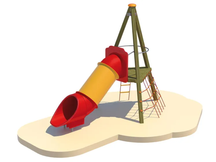 Kletterturm DIN EN 1176 Indian Dreieck-Kletterturm R�hren-Rutsche Klettersystem